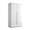 Armadio guardaroba a 2 ante bianco lucido 80 x 52 x 180 cm in truciolare nobilitato rettangolare