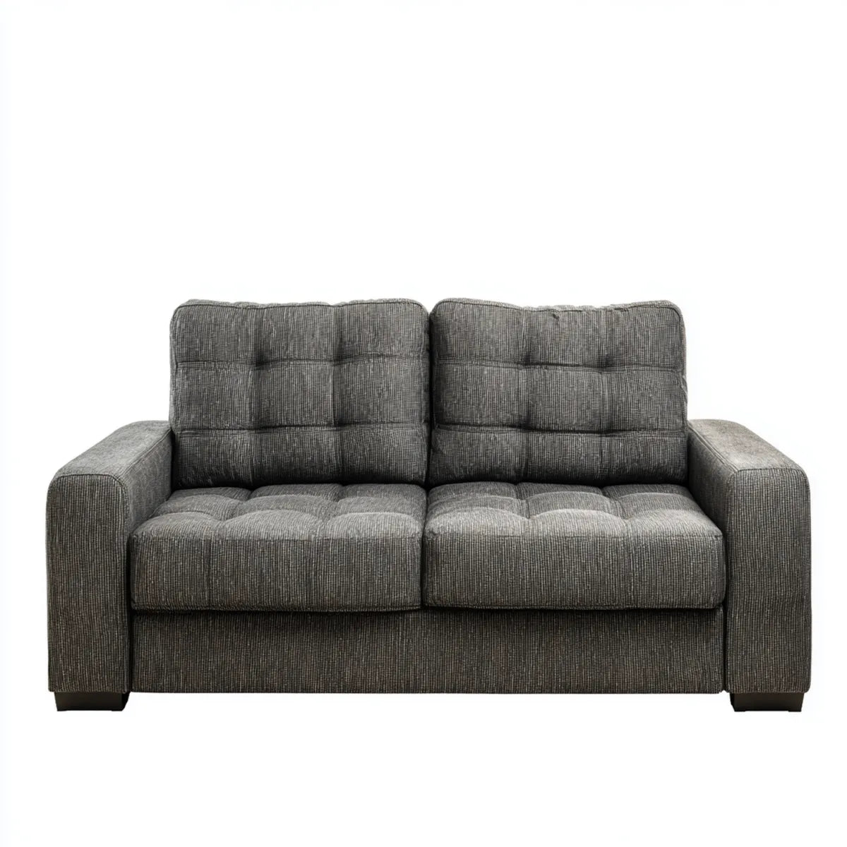 Divano 2 posti grigio scuro 152 x 86 x 91 cm in velluto a coste di poliestere rettangolare