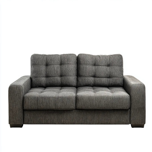 Divano 2 posti grigio scuro 152 x 86 x 91 cm in velluto a coste di poliestere rettangolare