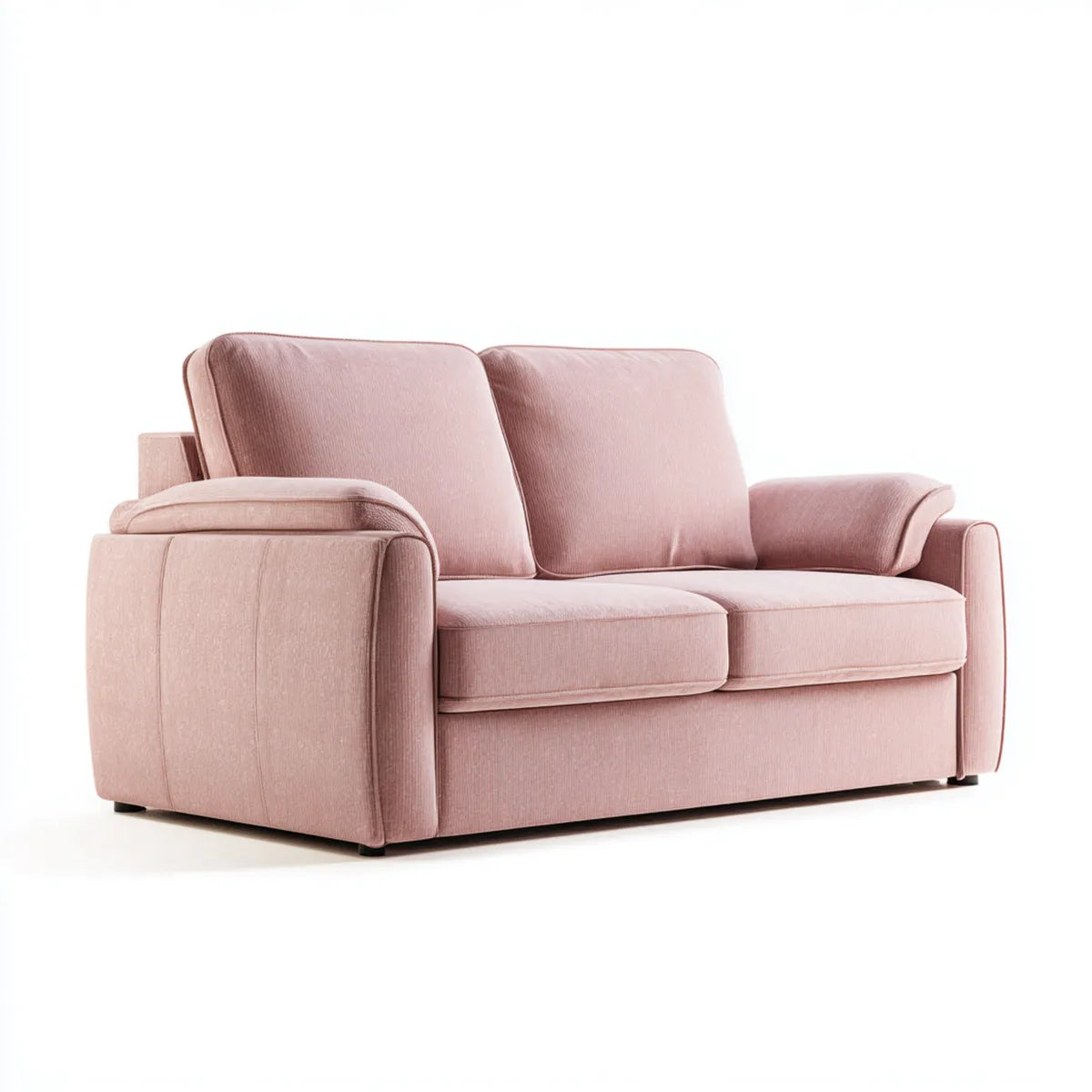 Divano 2 posti rosa 160 x 90 x 88 cm in poliestere a coste rettangolare